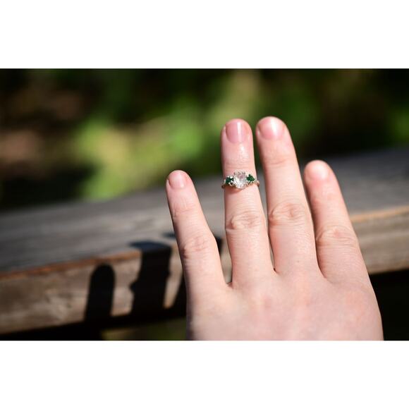 alternative raw diamond engagement rings, raw crystal size 4 5 6 7 8 8 9 10 11 - Picture 4 of 10